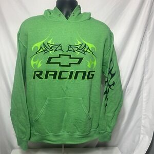 Chevy Racing Official GM Green Hoodie Pullover Sweatshirt Men's Size Small Y2K